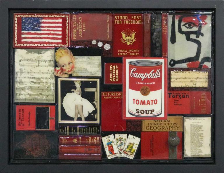 WHAT IS AMERICA TO ME" mixed media painting by Claire Conrad
