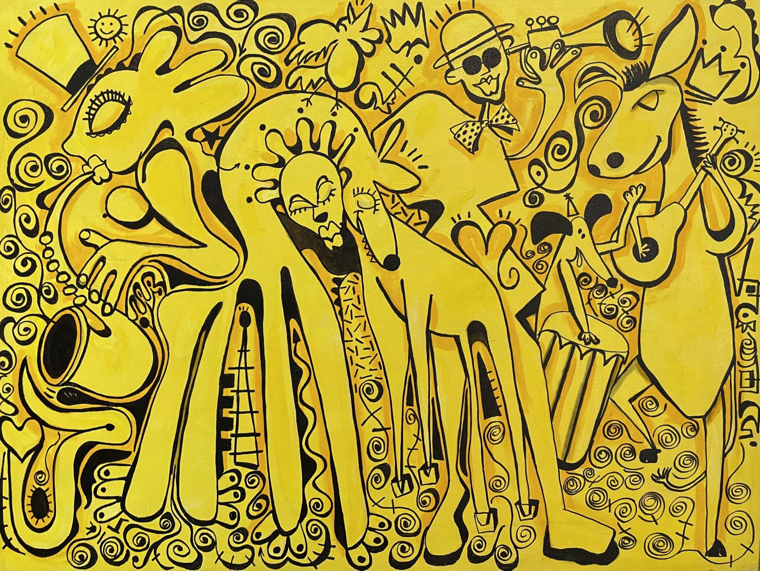 Max's Dinosaur Party painting by Keith Mikell