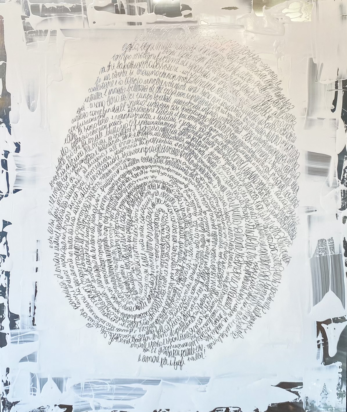"E POI… LORO" enamel on aluminum by Karim Ghidinelli