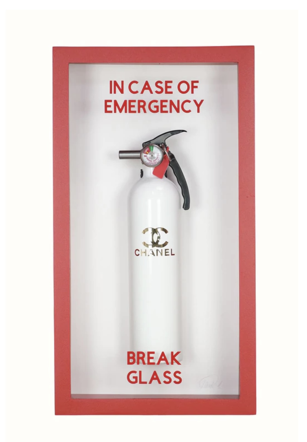 IN CASE OF EMERGENCY BREAK GLASS - CHANEL by Plastic Jesus - Conrad West  Gallery, Las Vegas