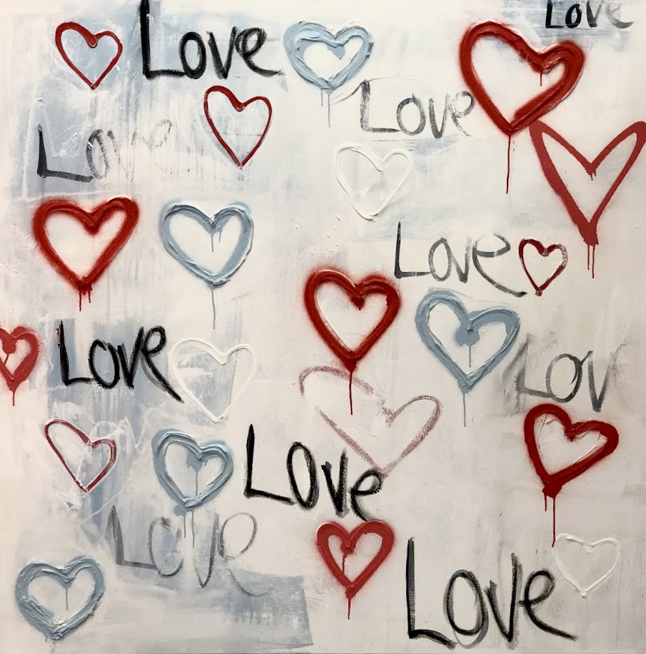 LIGHT HEARTED LOVE by Rocky Asbury, Mixed media on canvas
