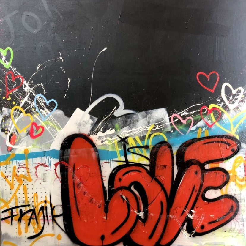 LOVE IS FRAGILE by Rocky Asbury, Mixed Media on Canvas