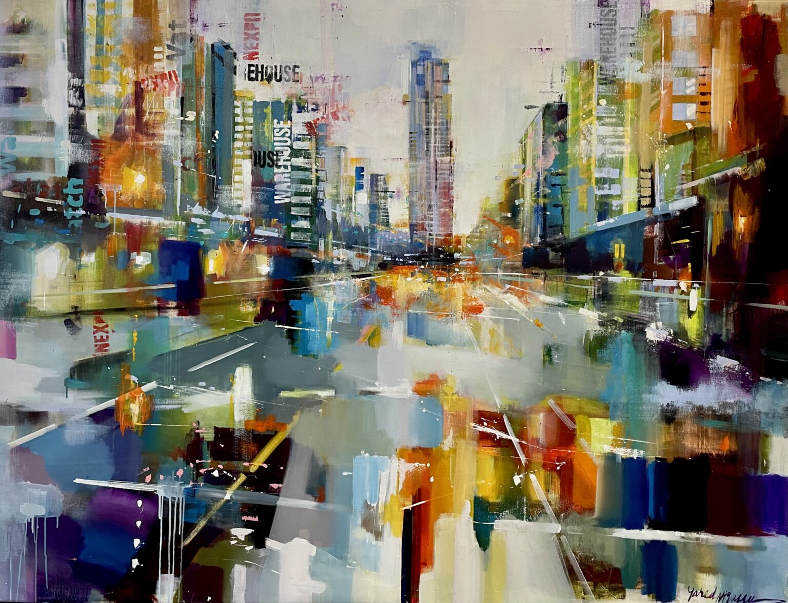 sparkling light abstract painting
