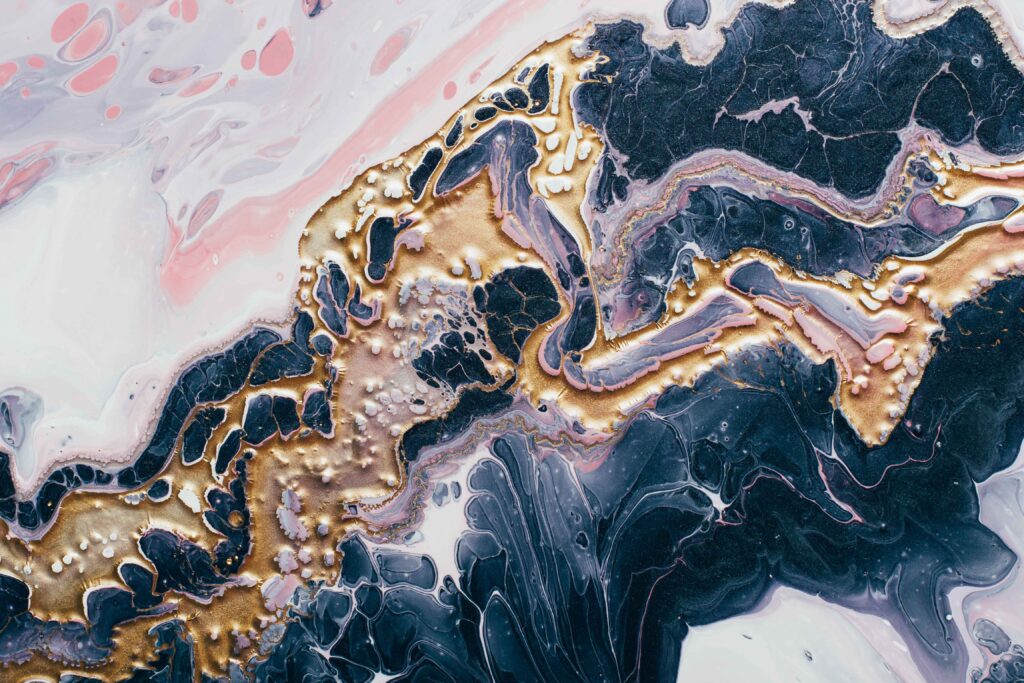abstract-wave-of-liquid-gold-metal-on-blue-wave